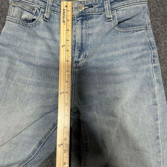 BDG Women's High Rise Flare Jeans Blue Size 25 Light Wash Raw Hem - Picture 8 of 10